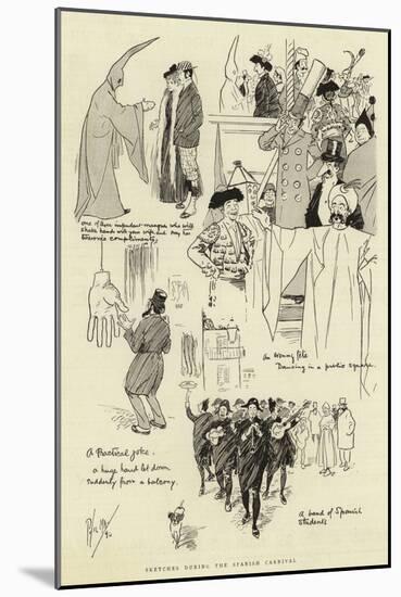 Sketches During the Spanish Carnival-Phil May-Mounted Giclee Print