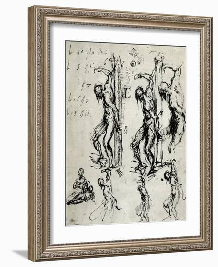 Sketches for the St Sebastian in Brescia, C1518-Titian (Tiziano Vecelli)-Framed Giclee Print