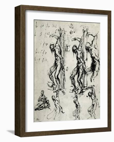 Sketches for the St Sebastian in Brescia, C1518-Titian (Tiziano Vecelli)-Framed Giclee Print