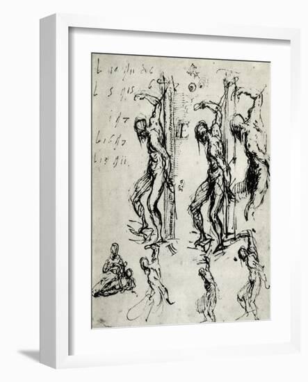 Sketches for the St Sebastian in Brescia, C1518-Titian (Tiziano Vecelli)-Framed Giclee Print