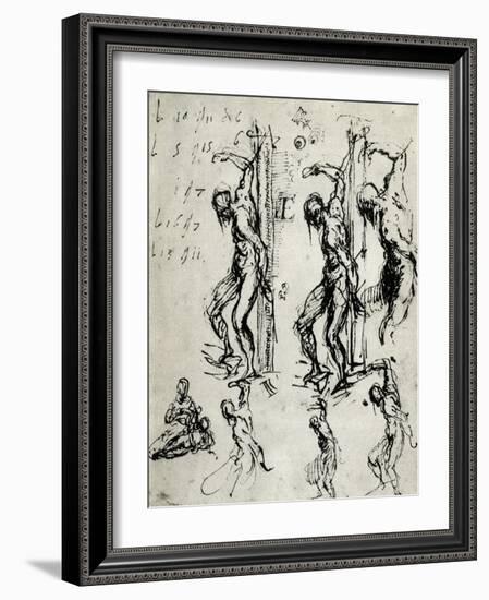 Sketches for the St Sebastian in Brescia, C1518-Titian (Tiziano Vecelli)-Framed Giclee Print