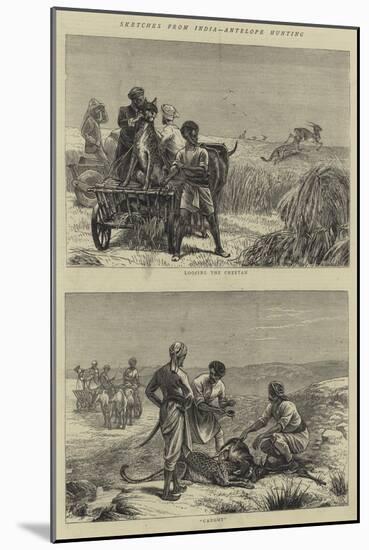 Sketches from India, Antelope Hunting-null-Mounted Giclee Print