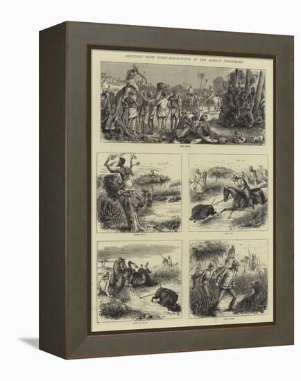 Sketches from India, Hog-Hunting in the Bombay Presidency-William Ralston-Framed Premier Image Canvas