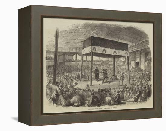 Sketches from Japan, Wrestling at Osaka-null-Framed Premier Image Canvas