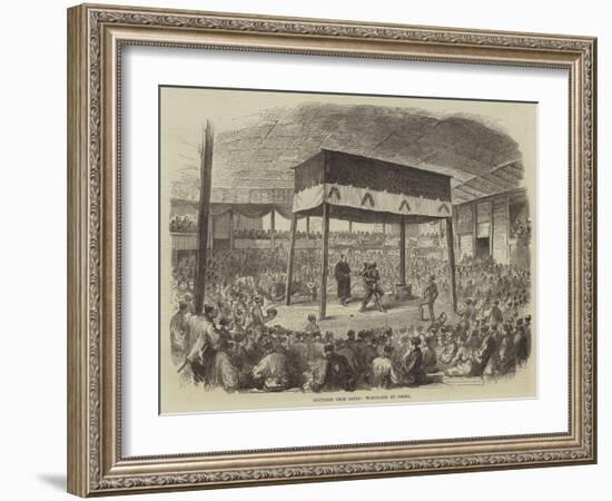 Sketches from Japan, Wrestling at Osaka-null-Framed Giclee Print