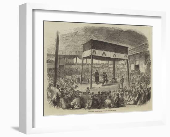 Sketches from Japan, Wrestling at Osaka-null-Framed Giclee Print