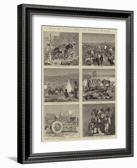 Sketches from the Camp of Exercise of the Indian Army in the Punjaub-Alfred Chantrey Corbould-Framed Giclee Print