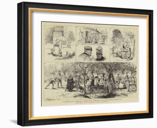 Sketches in a Norman Cider Orchard-William John Hennessy-Framed Giclee Print