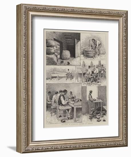 Sketches in a Tobacco Factory in Jamaica-Adrien Emmanuel Marie-Framed Giclee Print