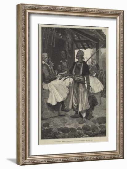 Sketches in Albania, a Bear-Fancier in the Bazaar, Scutari-Richard Caton Woodville II-Framed Giclee Print