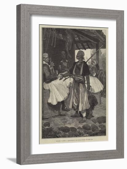 Sketches in Albania, a Bear-Fancier in the Bazaar, Scutari-Richard Caton Woodville II-Framed Giclee Print