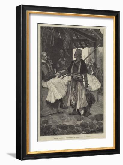 Sketches in Albania, a Bear-Fancier in the Bazaar, Scutari-Richard Caton Woodville II-Framed Giclee Print