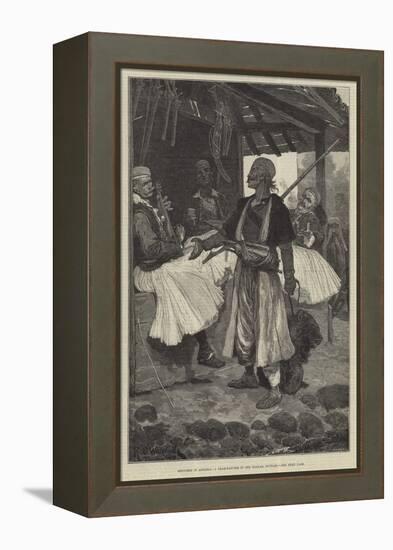 Sketches in Albania, a Bear-Fancier in the Bazaar, Scutari-Richard Caton Woodville II-Framed Premier Image Canvas