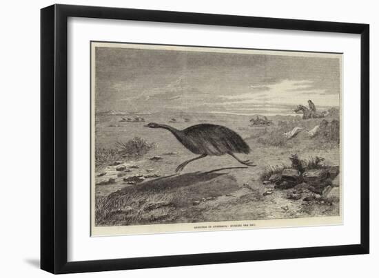 Sketches in Australia, Hunting the Emu-null-Framed Giclee Print