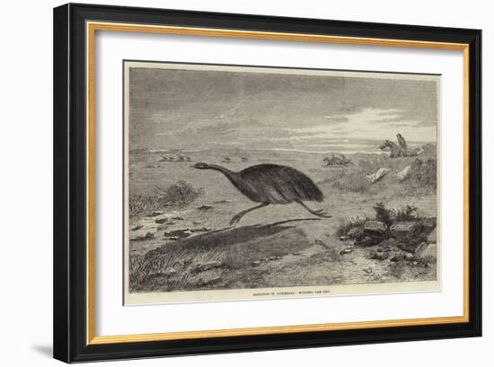 Sketches in Australia, Hunting the Emu-null-Framed Giclee Print