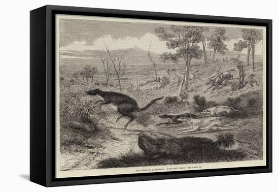 Sketches in Australia, Kangaroo Hunt-null-Framed Premier Image Canvas