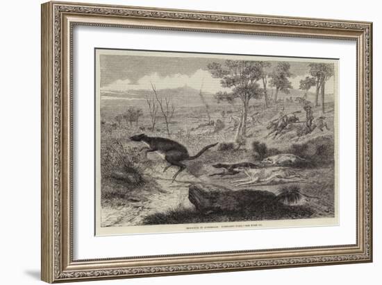 Sketches in Australia, Kangaroo Hunt-null-Framed Giclee Print