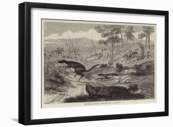 Sketches in Australia, Kangaroo Hunt-null-Framed Giclee Print