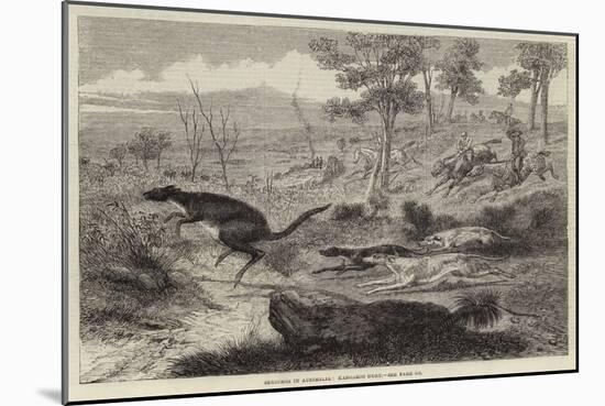 Sketches in Australia, Kangaroo Hunt-null-Mounted Giclee Print