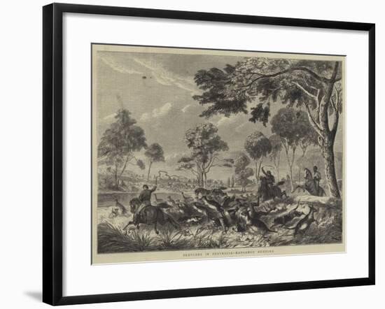 Sketches in Australia, Kangaroo Hunting-null-Framed Giclee Print