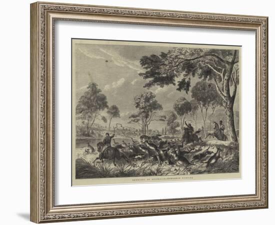 Sketches in Australia, Kangaroo Hunting-null-Framed Giclee Print