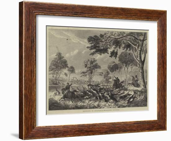 Sketches in Australia, Kangaroo Hunting-null-Framed Giclee Print