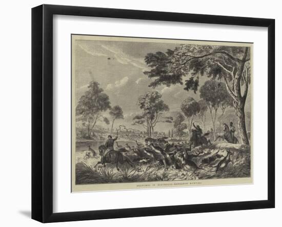 Sketches in Australia, Kangaroo Hunting-null-Framed Giclee Print