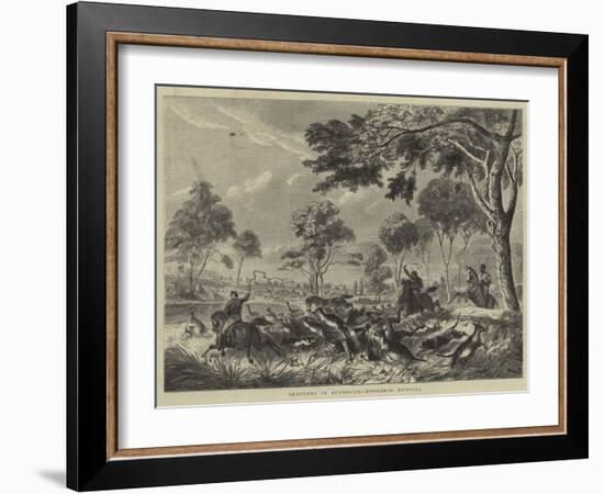 Sketches in Australia, Kangaroo Hunting-null-Framed Giclee Print