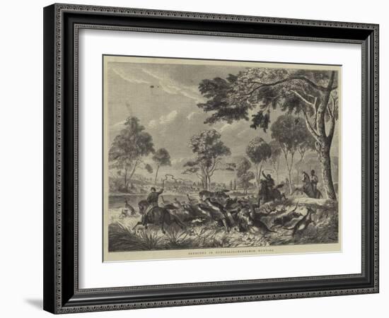 Sketches in Australia, Kangaroo Hunting-null-Framed Giclee Print