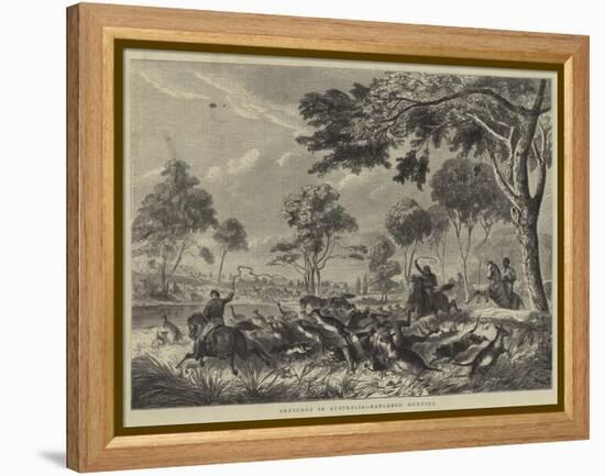 Sketches in Australia, Kangaroo Hunting-null-Framed Premier Image Canvas