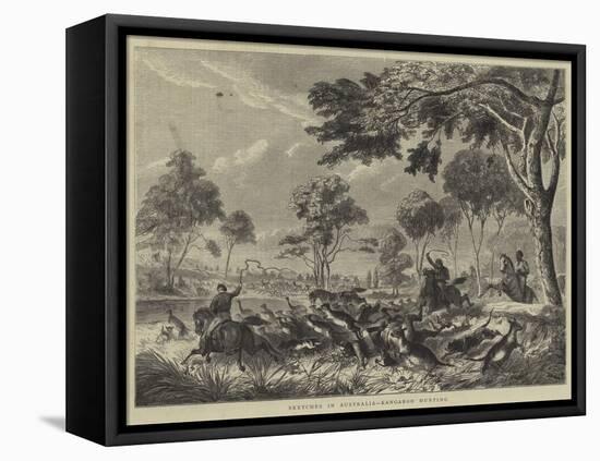 Sketches in Australia, Kangaroo Hunting-null-Framed Premier Image Canvas