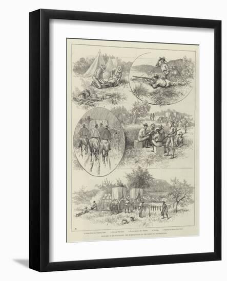 Sketches in Bechuanaland, the Border Police on the March to Matabeleland-null-Framed Giclee Print