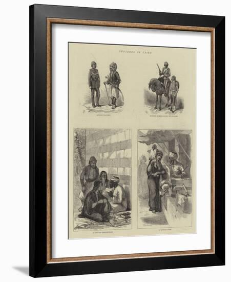 Sketches in Cairo-null-Framed Giclee Print