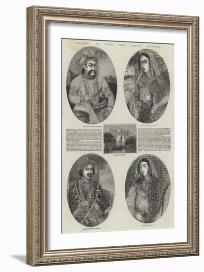 Sketches in India from Native Drawings-null-Framed Giclee Print