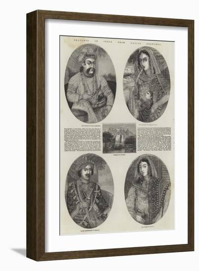 Sketches in India from Native Drawings-null-Framed Giclee Print