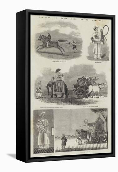 Sketches in India from Native Drawings-null-Framed Premier Image Canvas