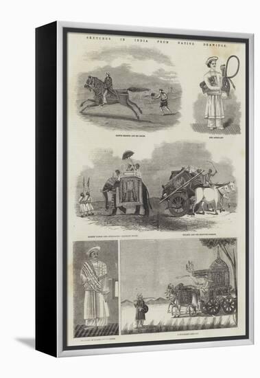 Sketches in India from Native Drawings-null-Framed Premier Image Canvas