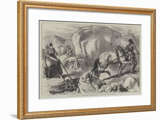 Sketches in Ireland, Harrowing under Difficulties, Mountain Farm in County Mayo-null-Framed Giclee Print