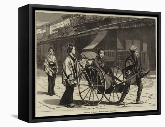 Sketches in Japan, Temple-Street, Nagasaki-null-Framed Premier Image Canvas