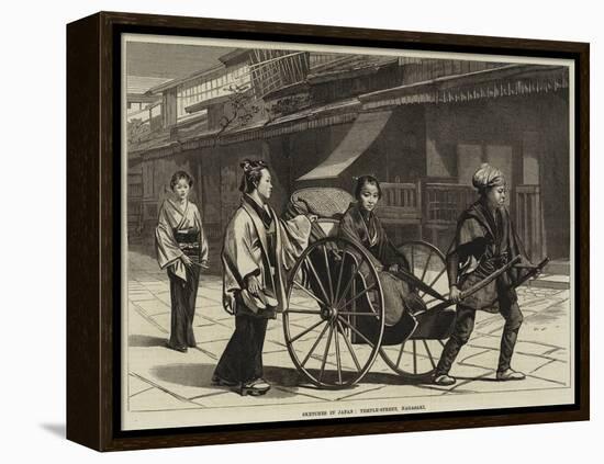 Sketches in Japan, Temple-Street, Nagasaki-null-Framed Premier Image Canvas