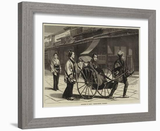 Sketches in Japan, Temple-Street, Nagasaki-null-Framed Giclee Print