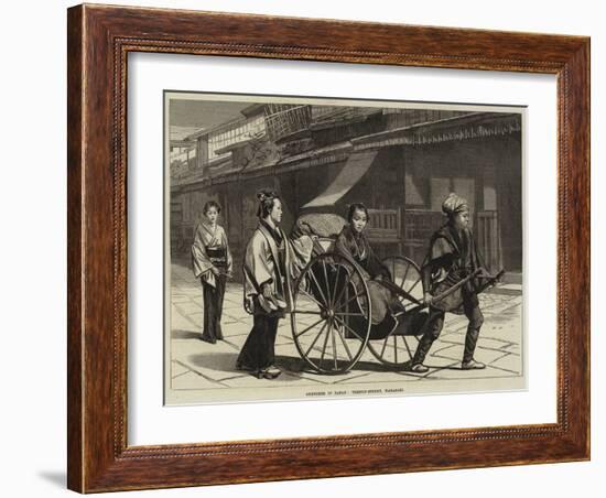 Sketches in Japan, Temple-Street, Nagasaki-null-Framed Giclee Print