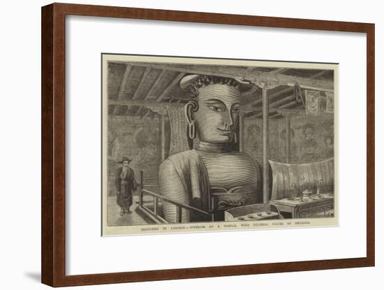 Sketches in Ladakh, Interior of a Temple, with Colossal Figure of Bhuddha-null-Framed Giclee Print