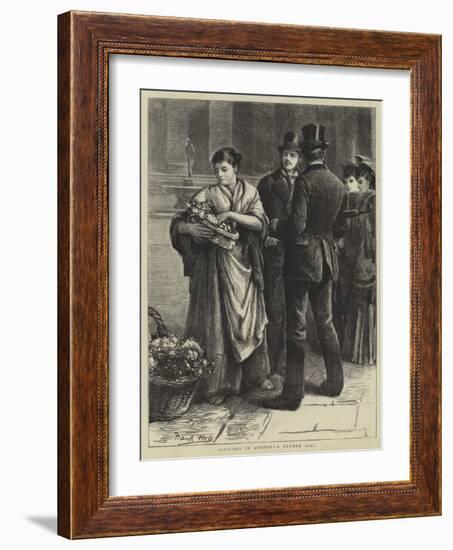 Sketches in London, a Flower Girl-Frank Holl-Framed Giclee Print