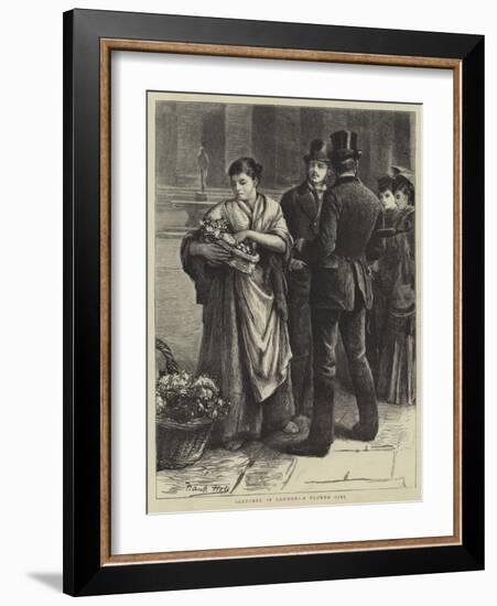 Sketches in London, a Flower Girl-Frank Holl-Framed Giclee Print