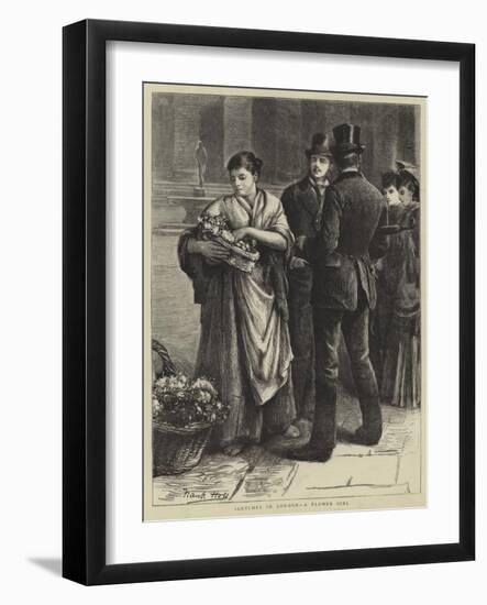 Sketches in London, a Flower Girl-Frank Holl-Framed Giclee Print