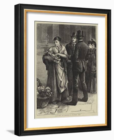 Sketches in London, a Flower Girl-Frank Holl-Framed Giclee Print