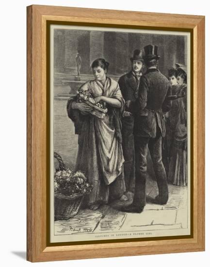 Sketches in London, a Flower Girl-Frank Holl-Framed Premier Image Canvas