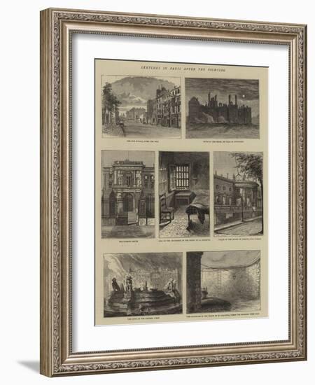 Sketches in Paris after the Fighting-null-Framed Giclee Print