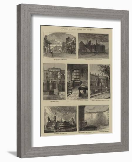 Sketches in Paris after the Fighting-null-Framed Giclee Print